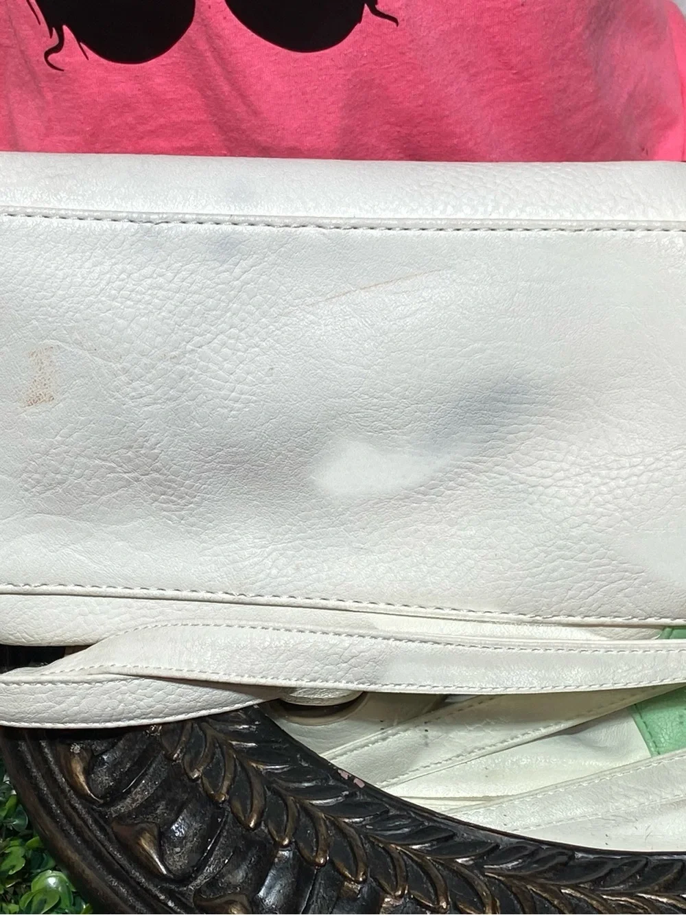 Charming Charlie Mint Green, White & Tan Satchel